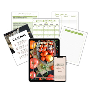 Vegetable gardening the easy way ebook on ipad and phone plus pages mock-up